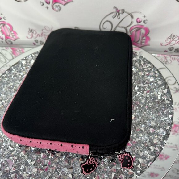 Hello Kitty Black and Pink Tablet Sleeve laptop case zipper pulls 2012 deadstock - Picture 4 of 9